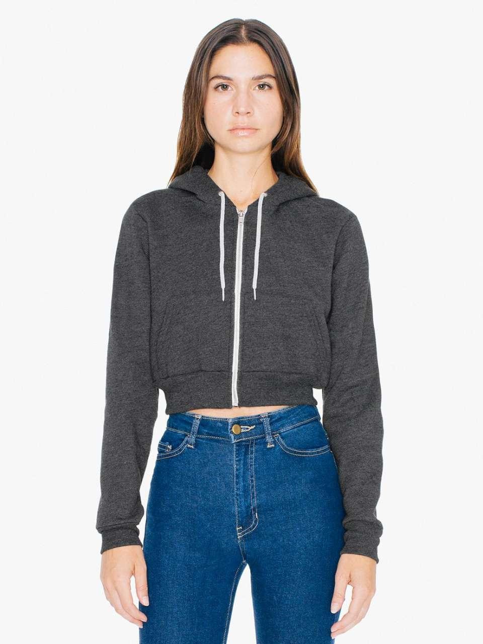 WOMEN'S FLEX FLEECE CROPPED ZIP HOODED SWEATSHIRT