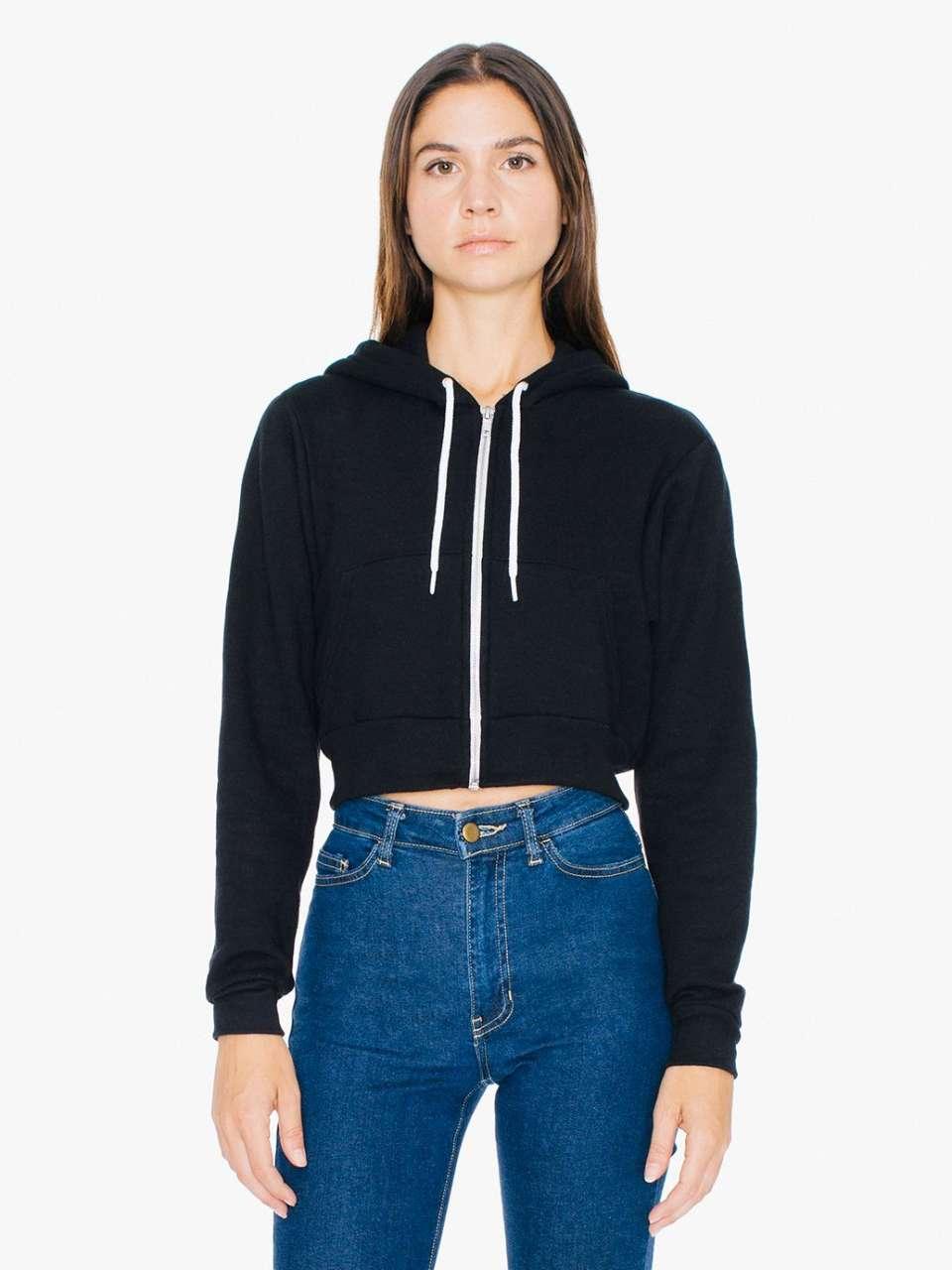 WOMEN'S FLEX FLEECE CROPPED ZIP HOODED SWEATSHIRT