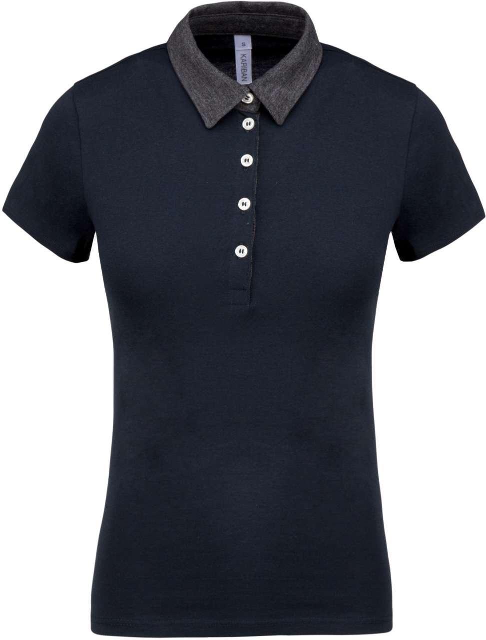 LADIES' TWO-TONE JERSEY POLO SHIRT