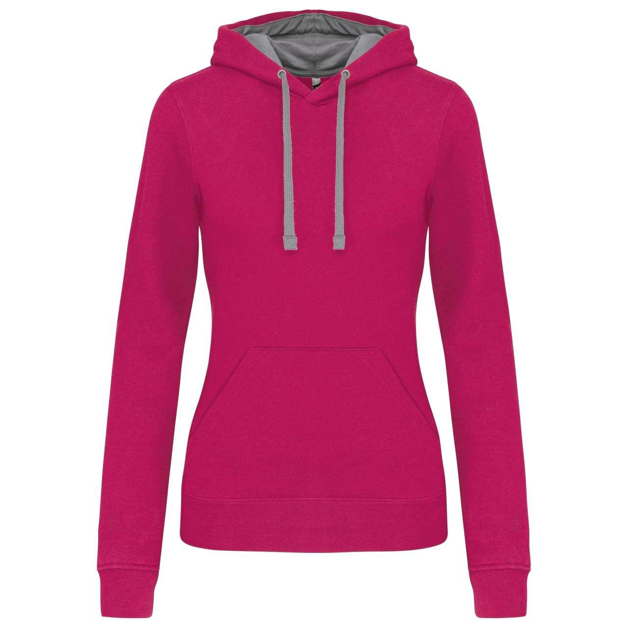 LADIES’ CONTRAST HOODED SWEATSHIRT
