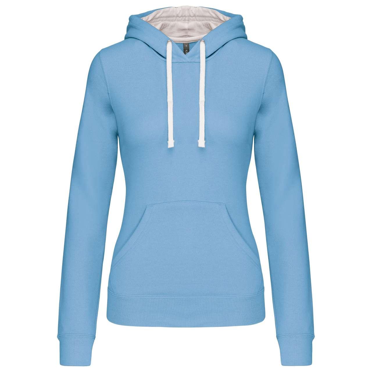 LADIES’ CONTRAST HOODED SWEATSHIRT