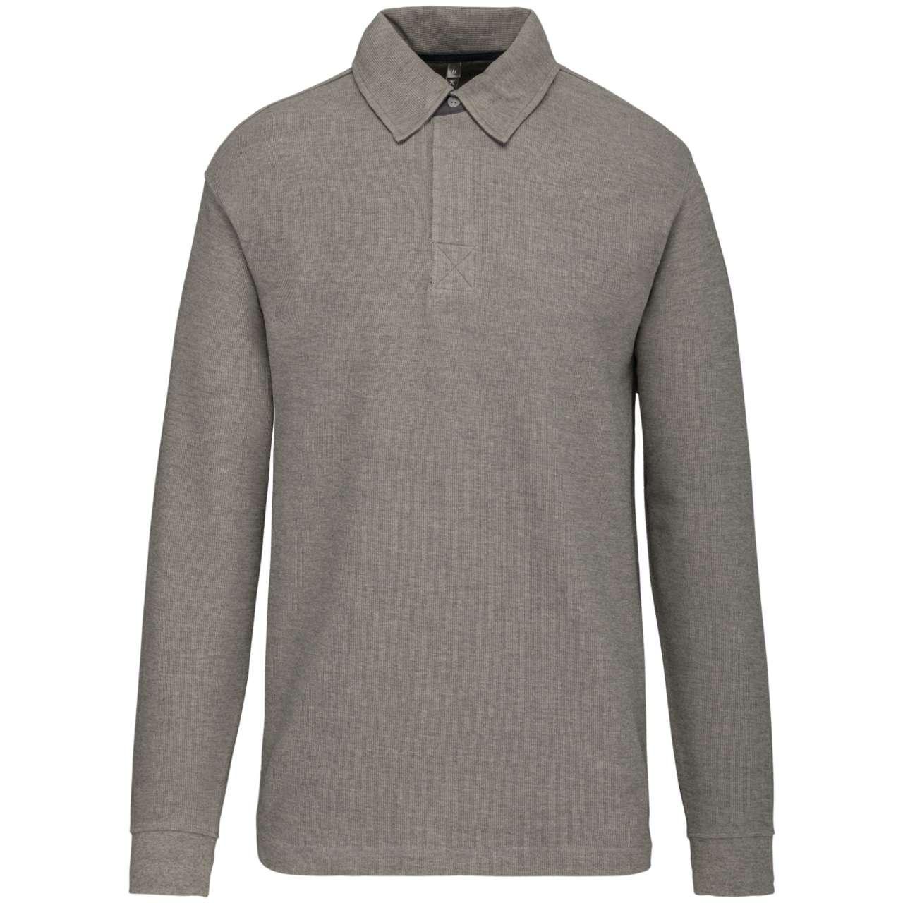 FRENCH RIB - LONG-SLEEVED RIBBED POLO SHIRT