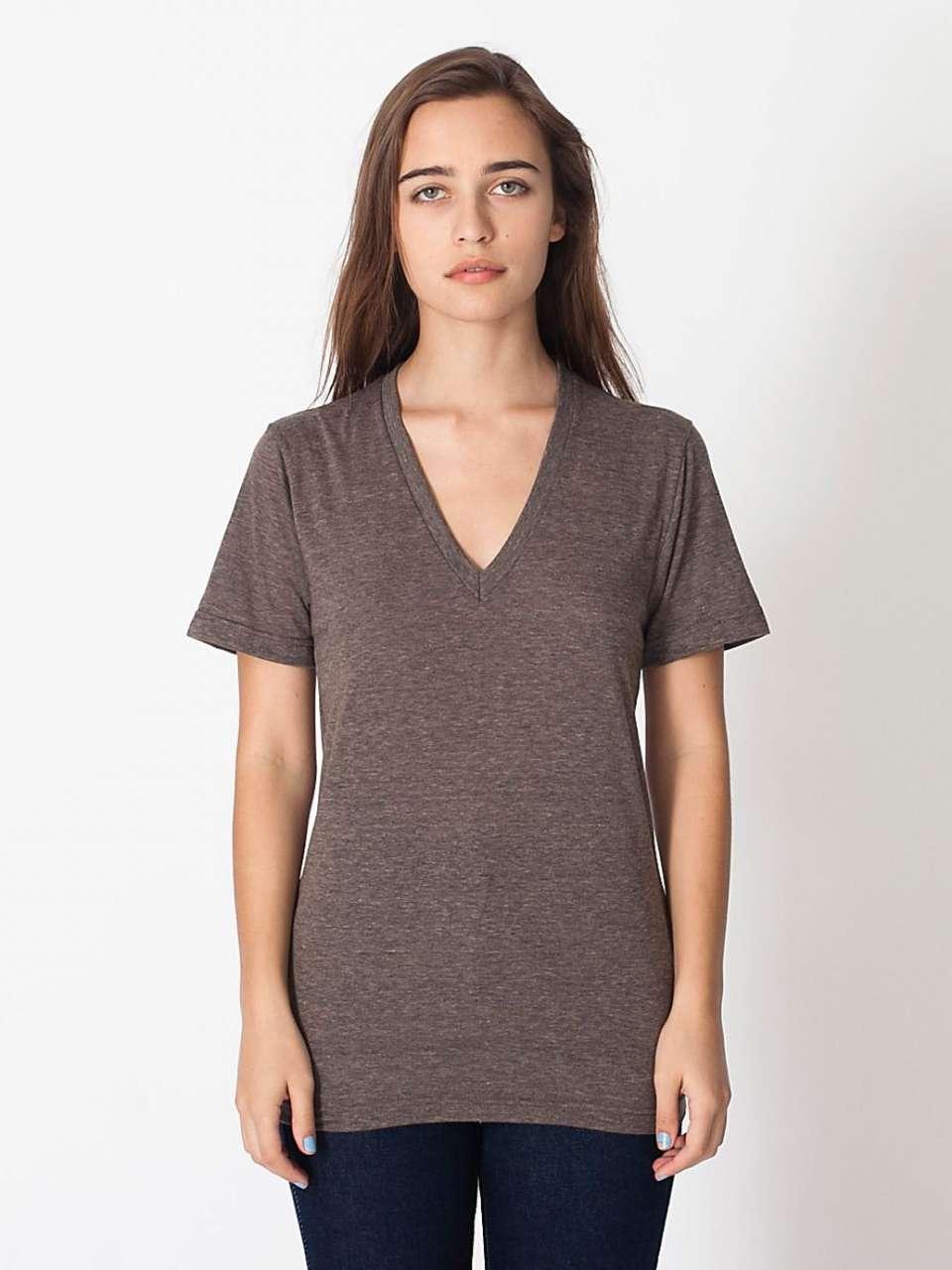 UNISEX TRI-BLEND RÖVID UJJÚ V-NYAKÚ PÓLÓ