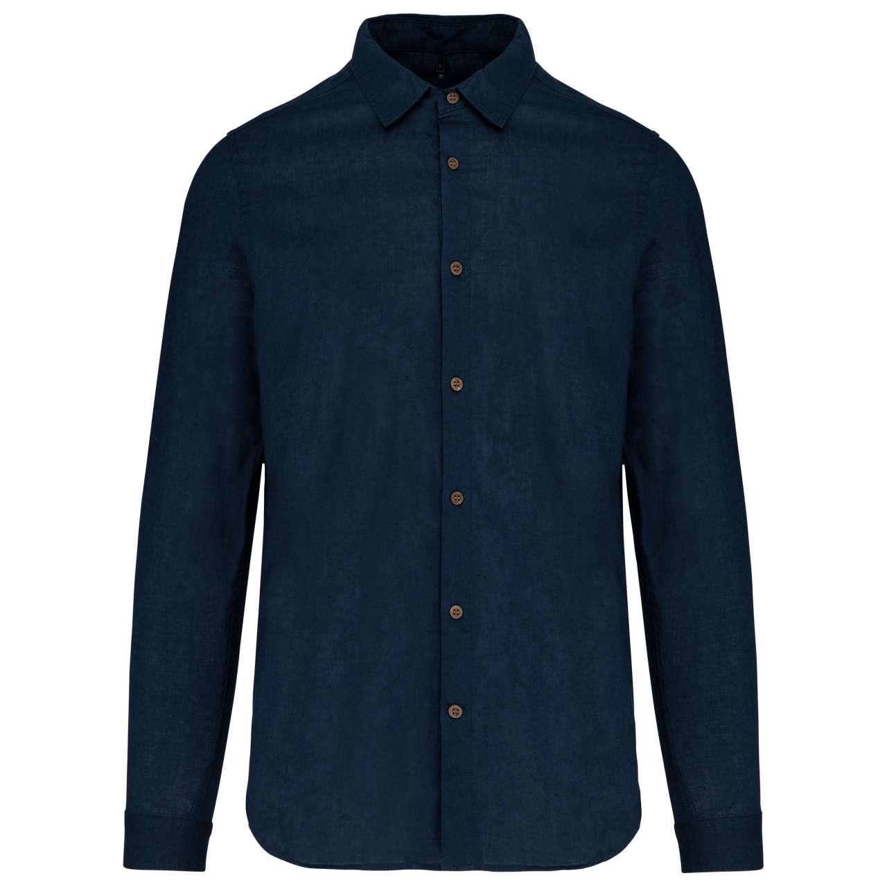 MEN'S LONG SLEEVE LINEN AND COTTON SHIRT