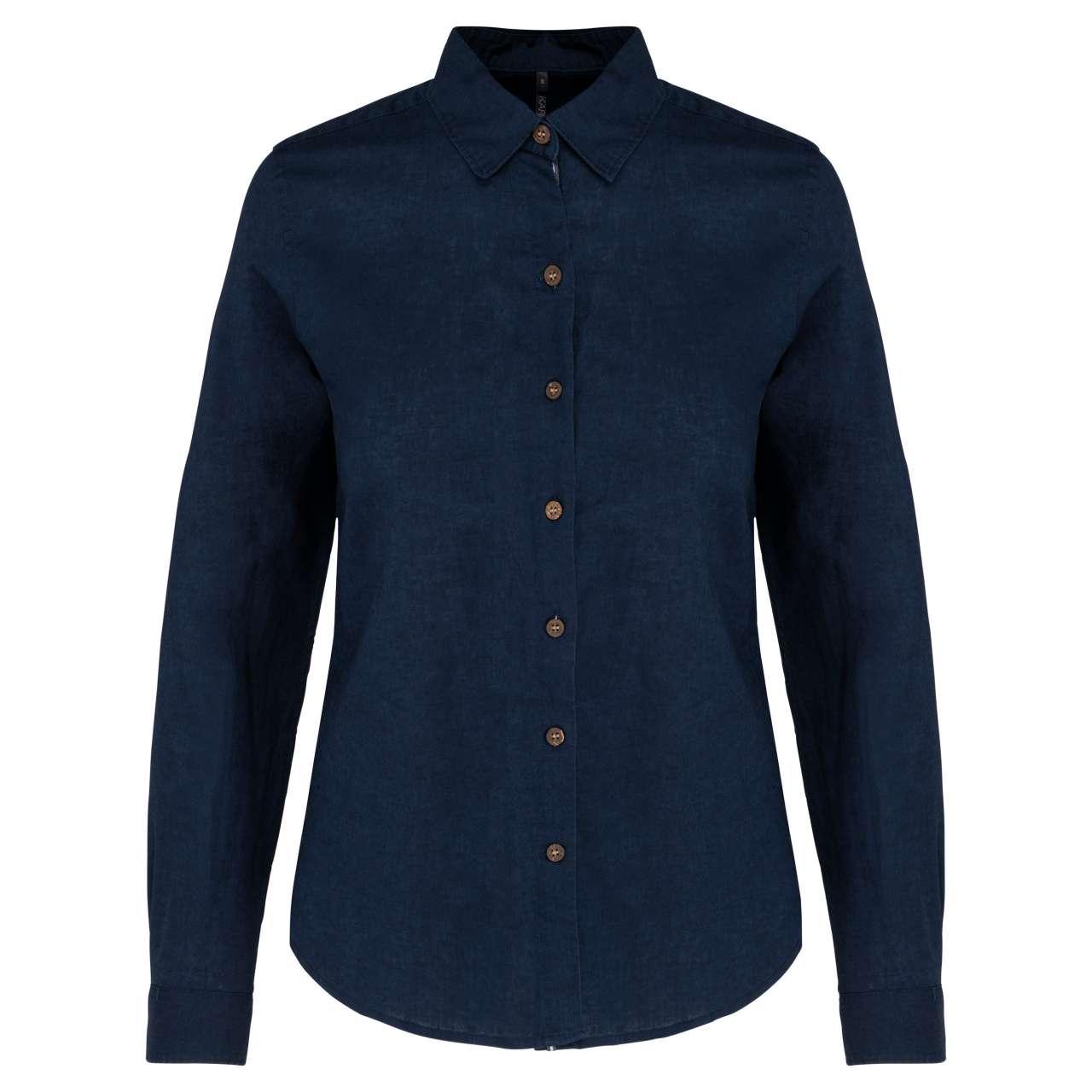 LADIES' LONG SLEEVE LINEN AND COTTON SHIRT