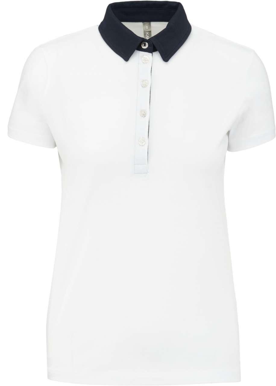 LADIES' TWO-TONE JERSEY POLO SHIRT