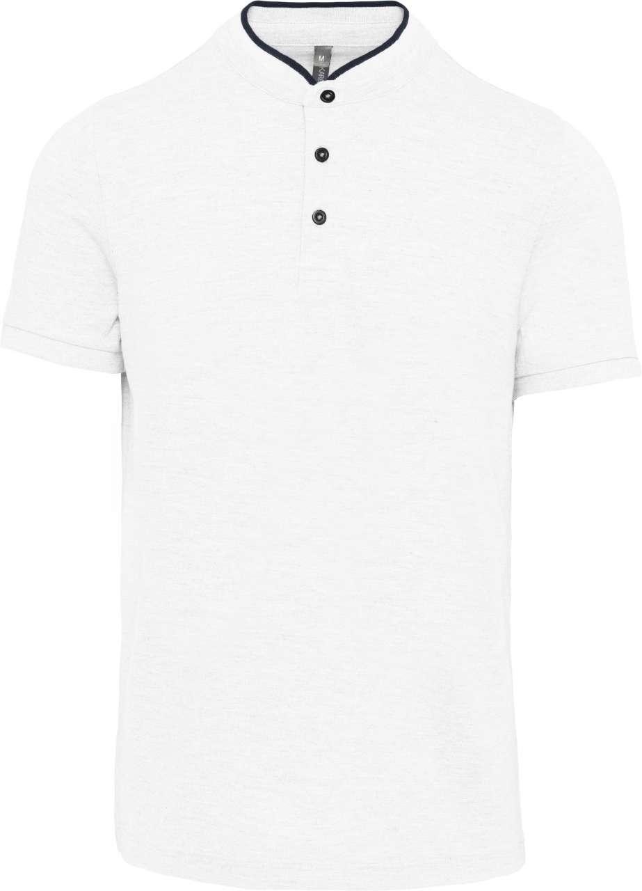 MEN'S SHORT SLEEVE POLO SHIRT WITH MANDARIN COLLAR