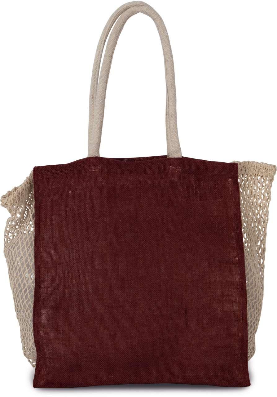 SHOPPING BAG WITH MESH GUSSET