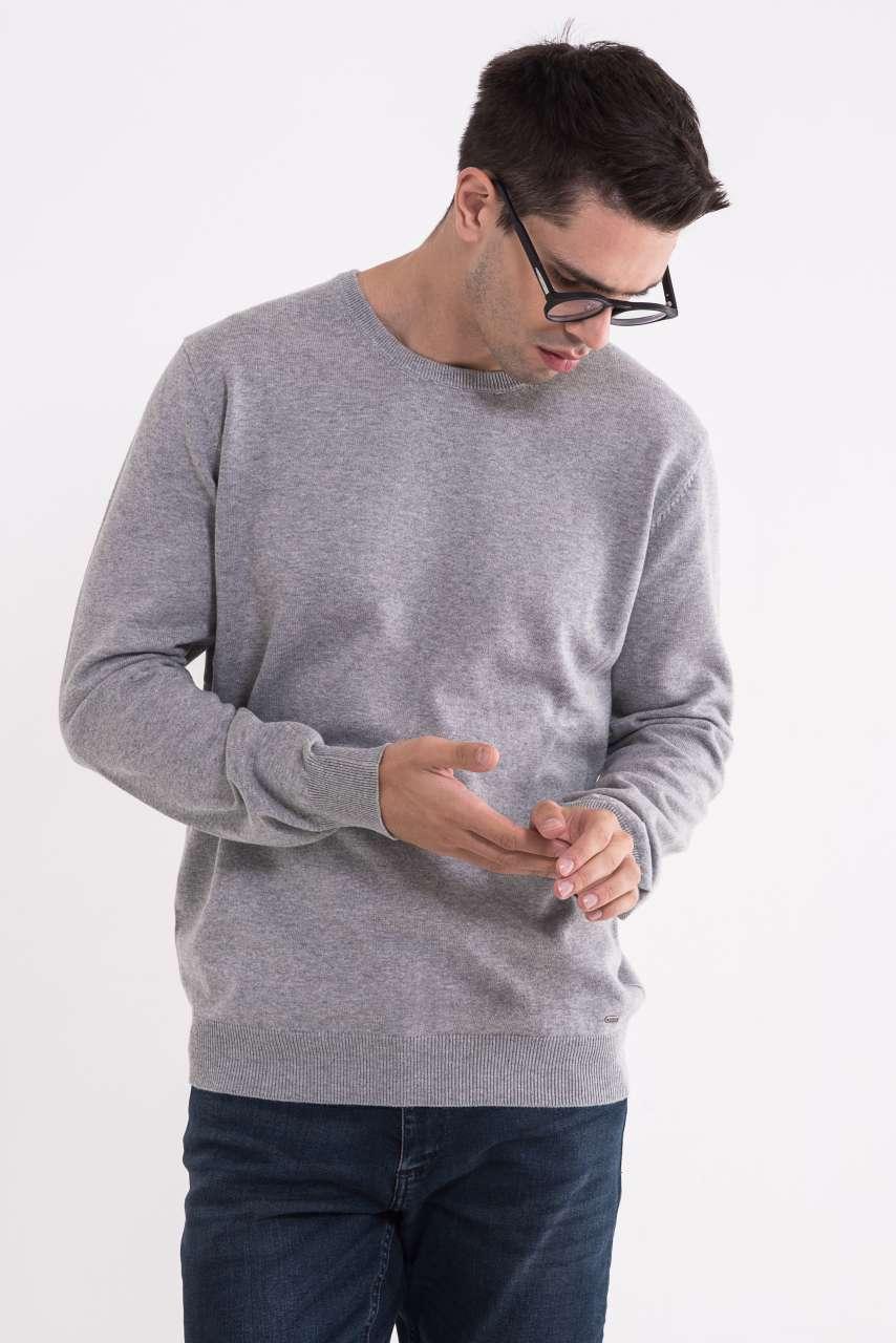 MEN’S CREW NECK FINE GAUGE COTTON PULLOVER