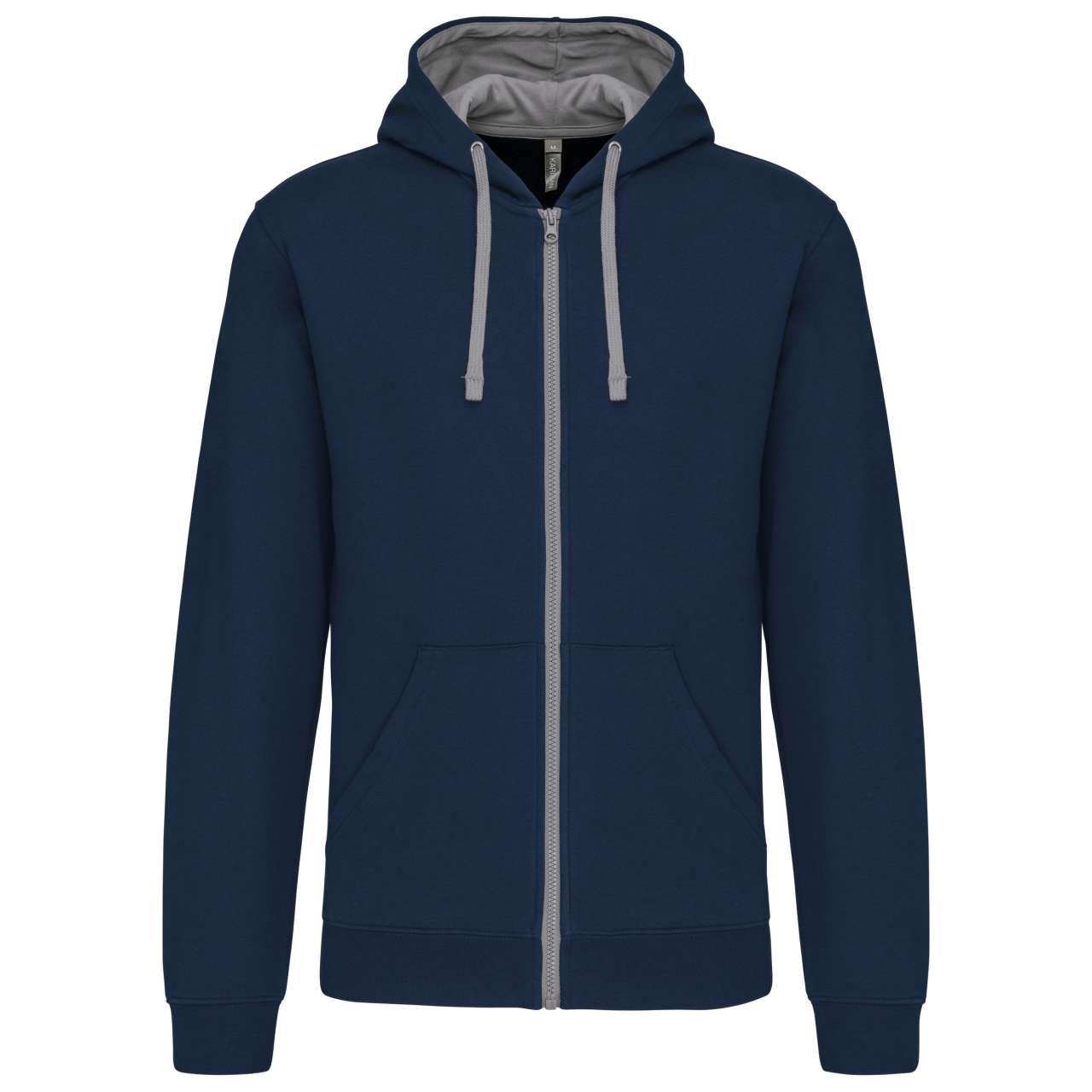 MEN'S CONTRAST HOODED FULL ZIP SWEATSHIRT