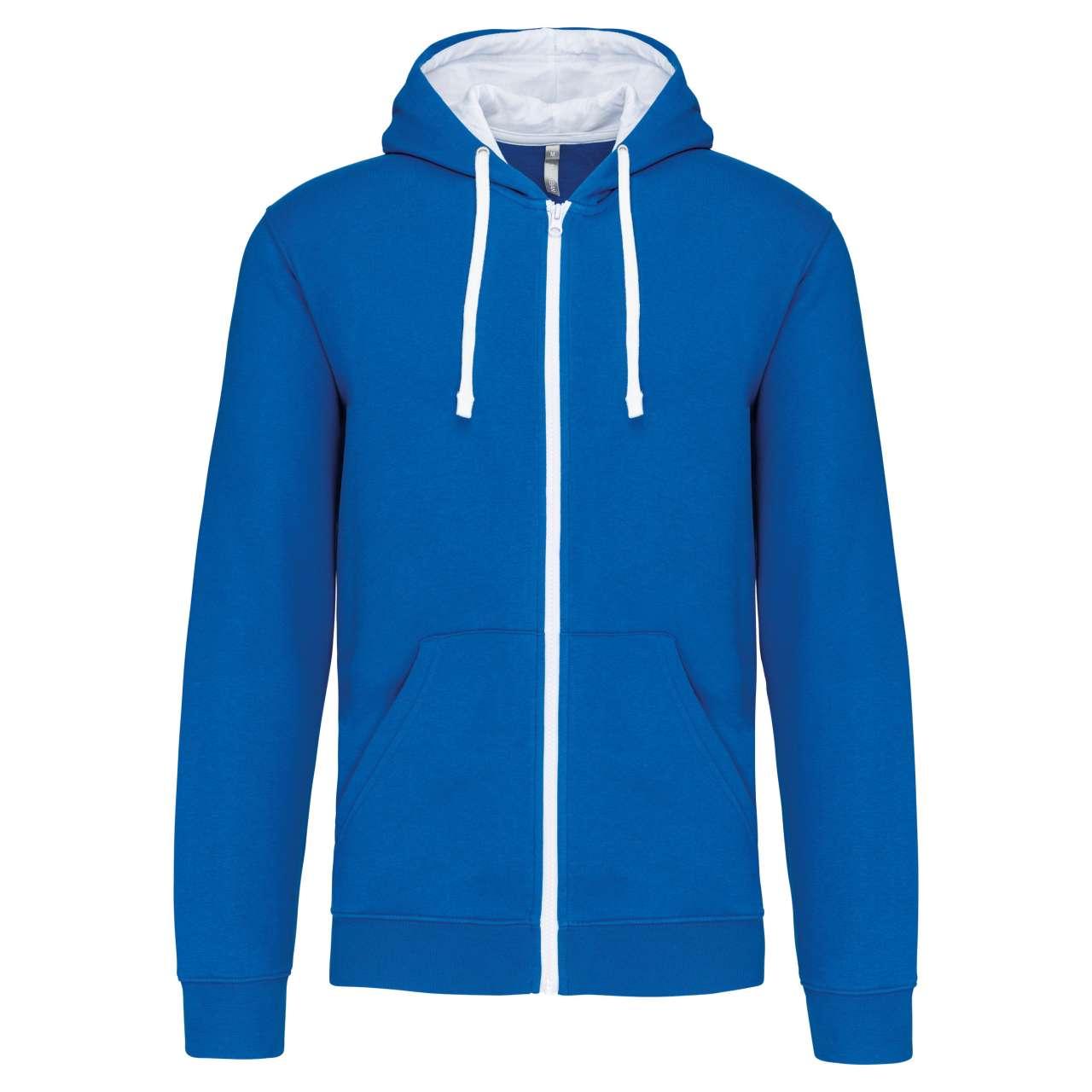 MEN'S CONTRAST HOODED FULL ZIP SWEATSHIRT