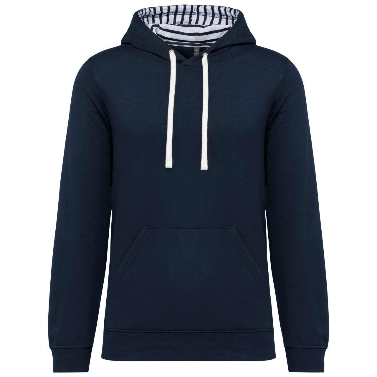 UNISEX CONTRAST PATTERNED HOODED SWEATSHIRT