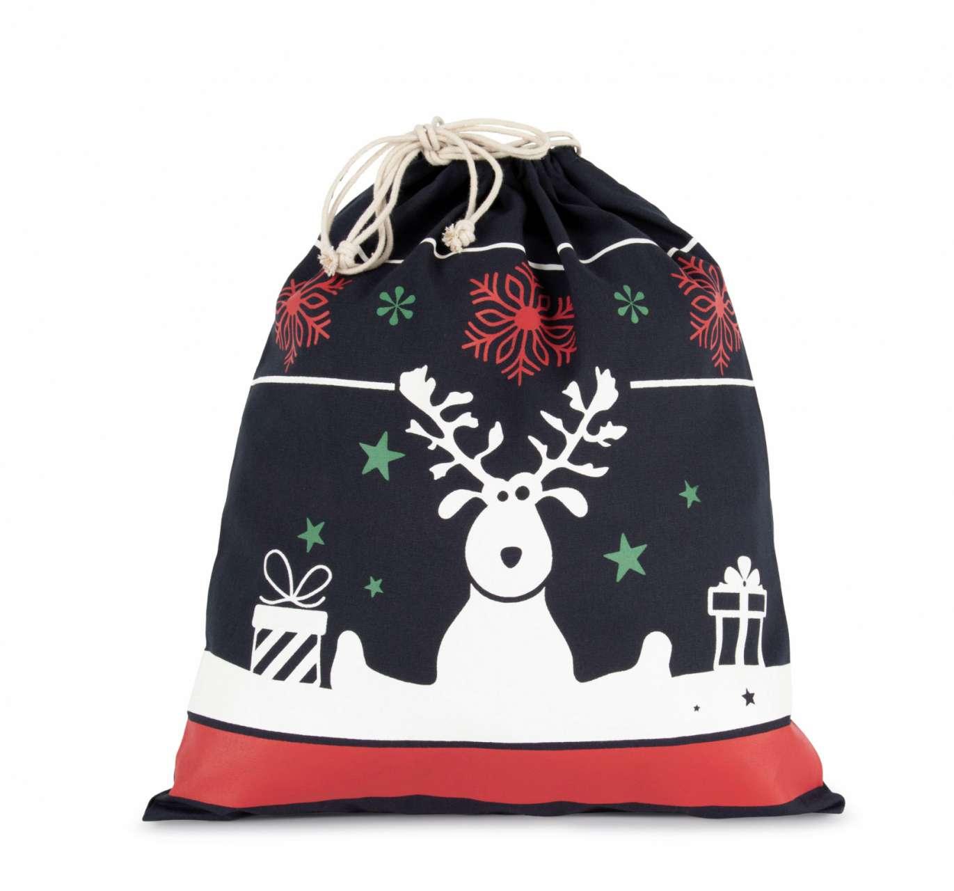 DRAWSTRING BAG WITH CHRISTMAS PATTERNS