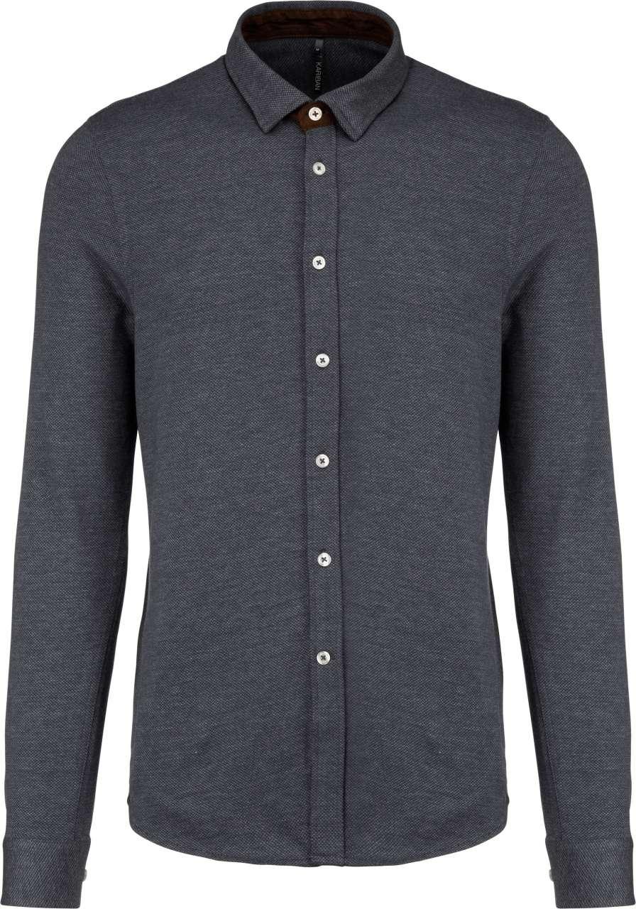 LONG-SLEEVED JACQUARD KNIT SHIRT