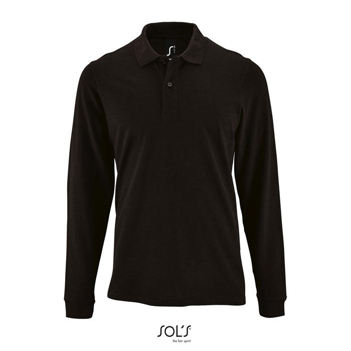 PERFECT MEN LSL POLO 180g (S02087-BK-S)