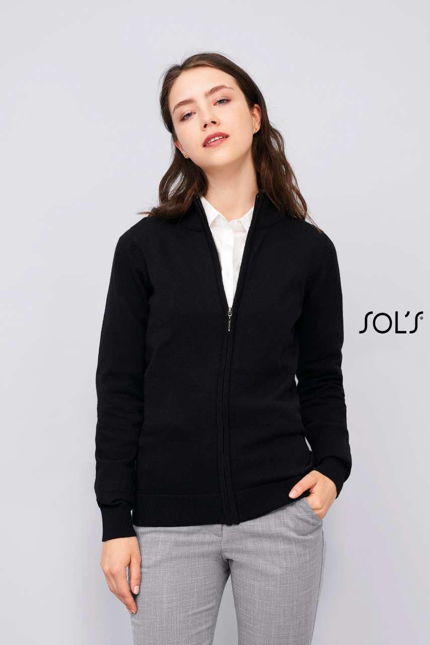 SOL'S GORDON WOMEN ZIPPED KNITTED CARDIGAN