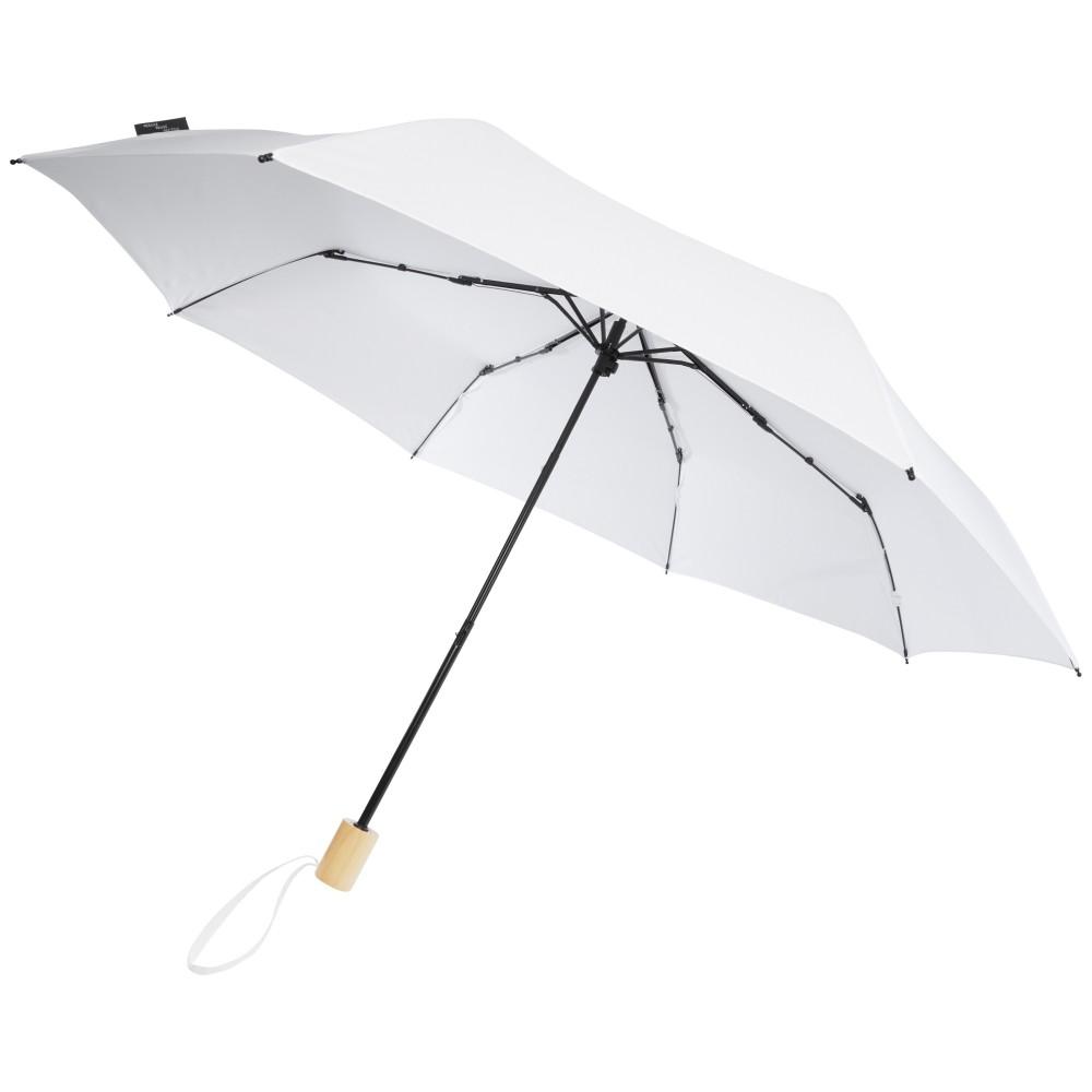 Birgit 21'' összecsukható szélálló esernyő, RPET, fehér