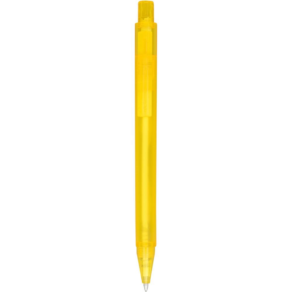 Calypso átlátszó golyóstoll fekete tollbetéttel, sárga