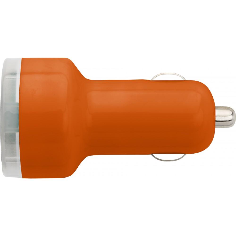 Autós USB töltő, narancs