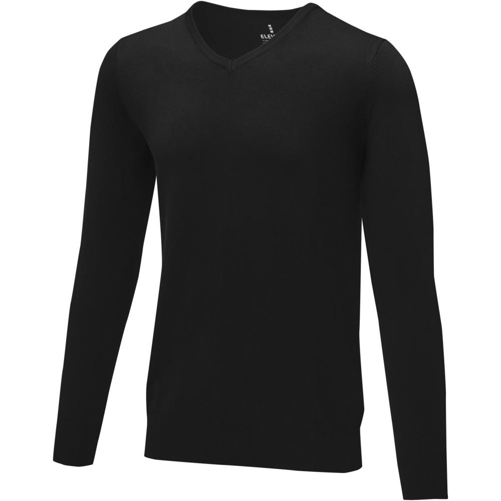 Elevate Stanton férfi V-nyakú pulóver, fekete, L
