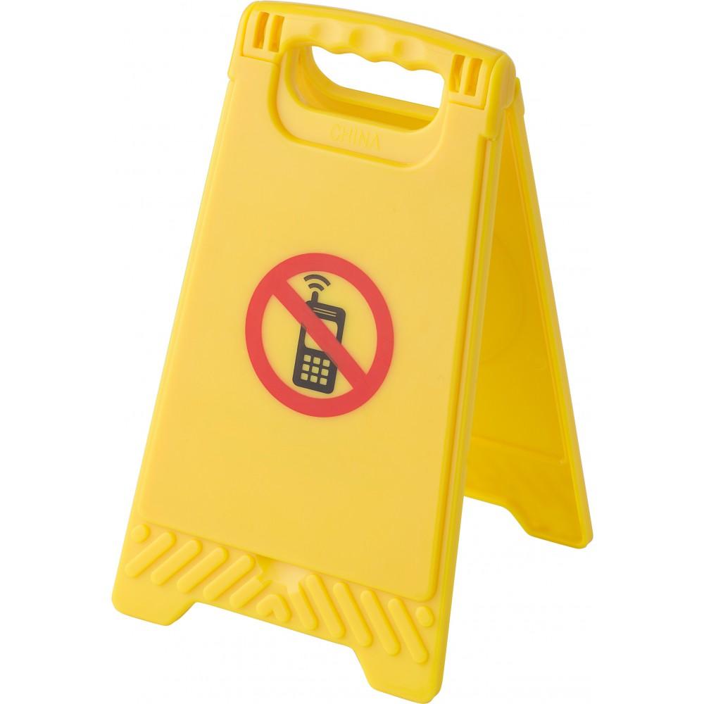 No mobile - figyelmeztető tábla, sárga