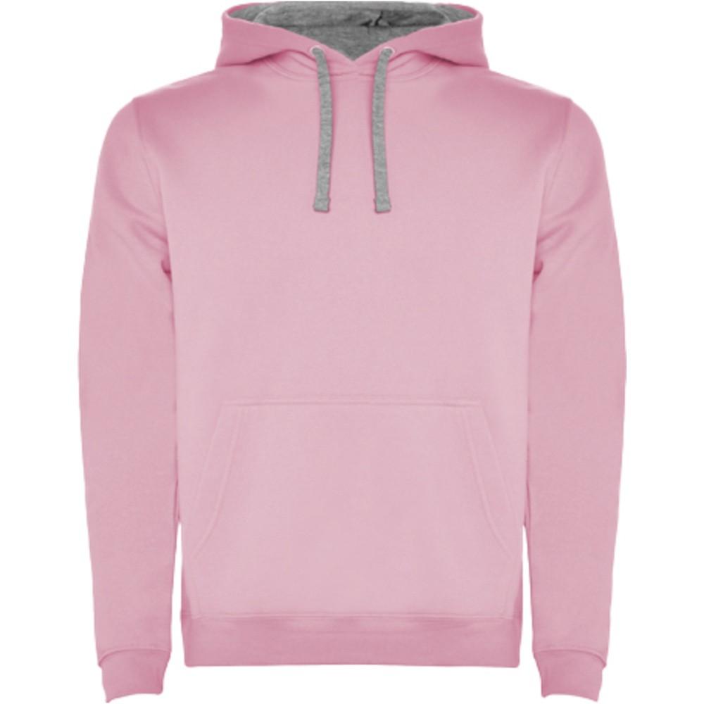 Roly Urban férfi kapucnis pulóver, Light pink, Marl Grey, XS