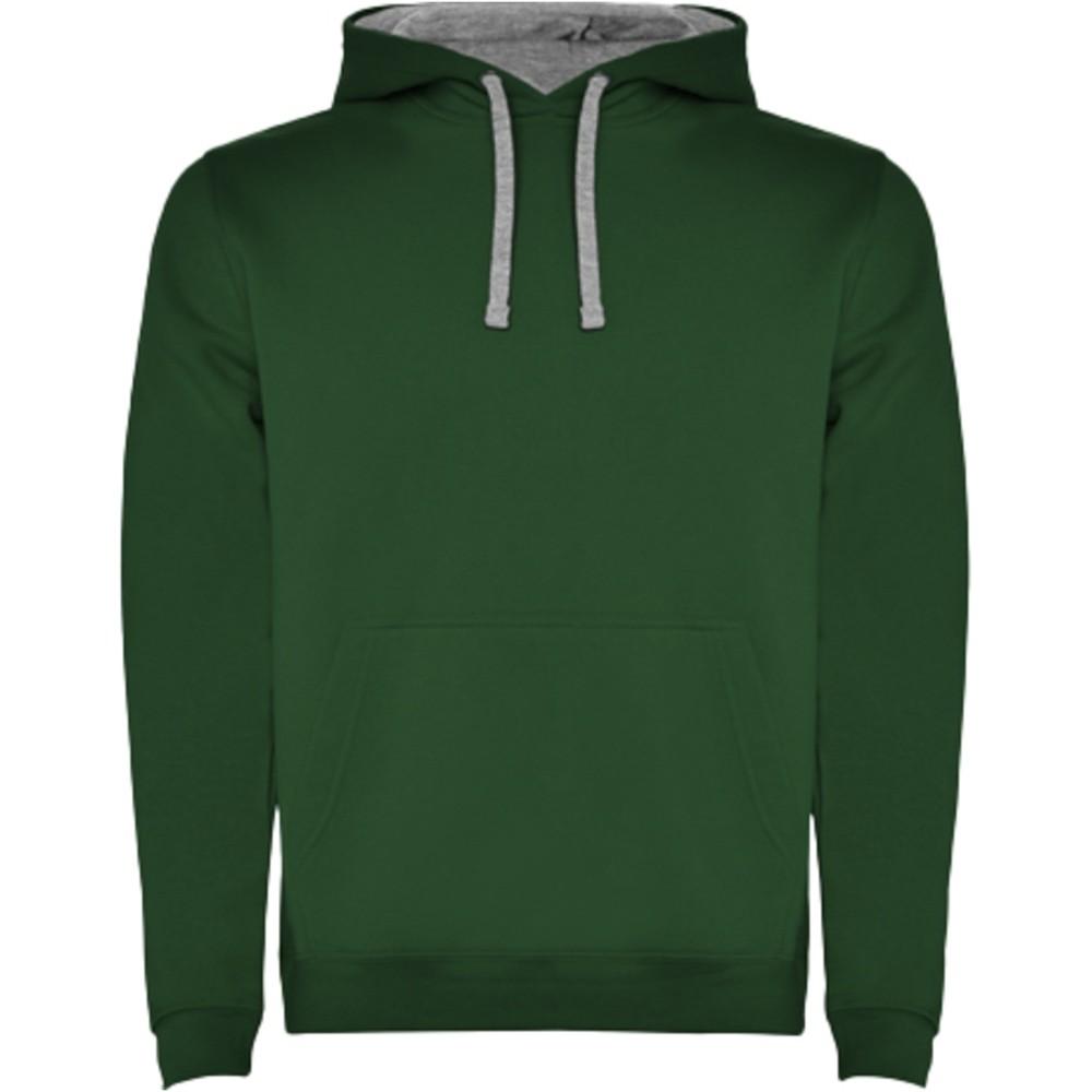 Roly Urban férfi kapucnis pulóver, Bottle green, Marl Grey, XS