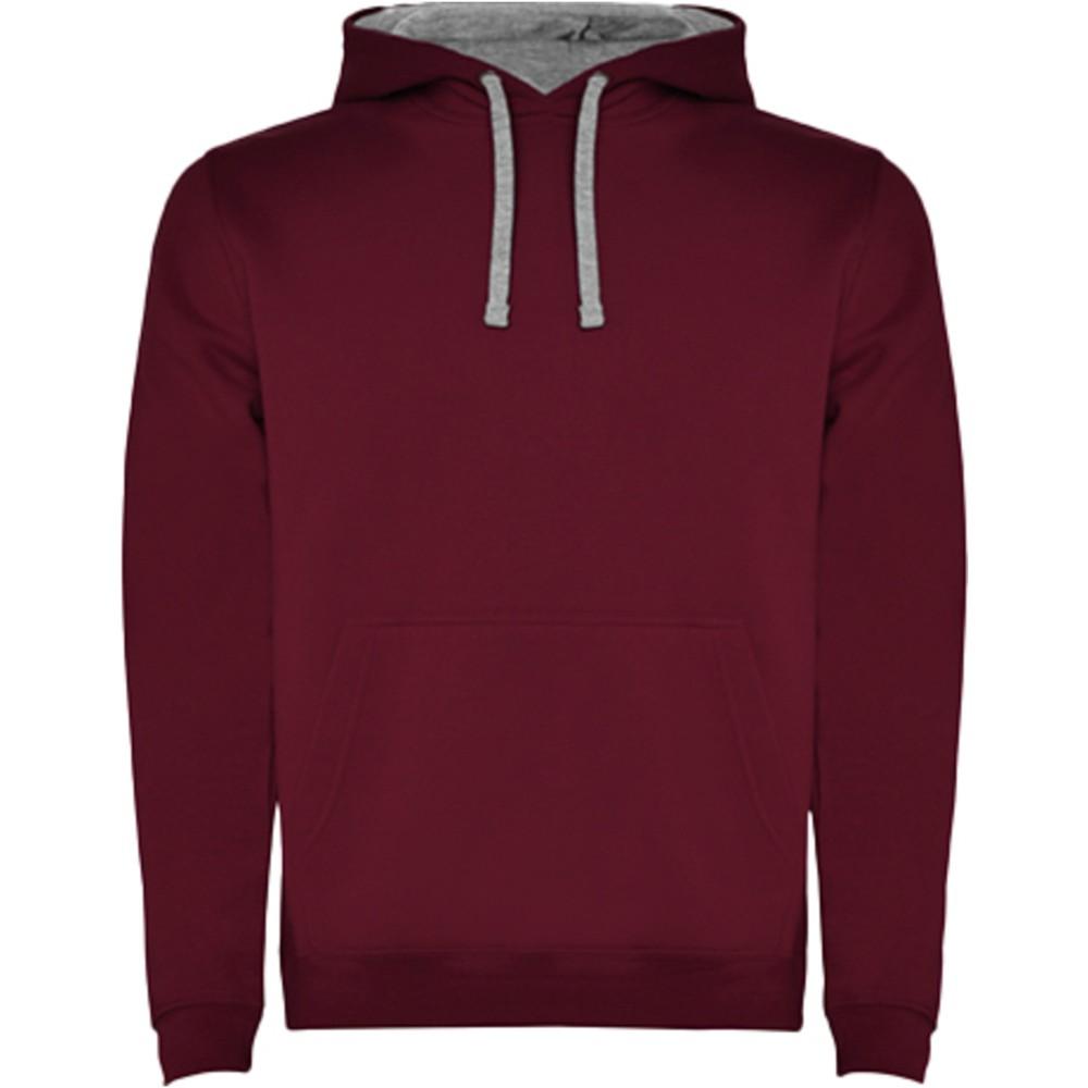 Roly Urban férfi kapucnis pulóver, Maroon, Marl Grey, XS