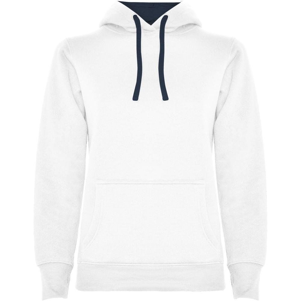 Roly Urban női kapucnis pulóver, White, Navy Blue, S