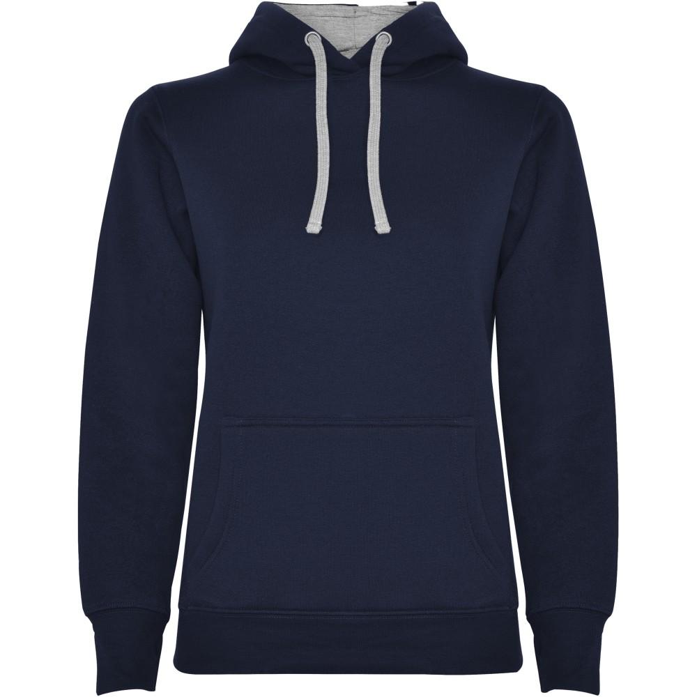 Roly Urban női kapucnis pulóver, Navy Blue, Marl Grey, S