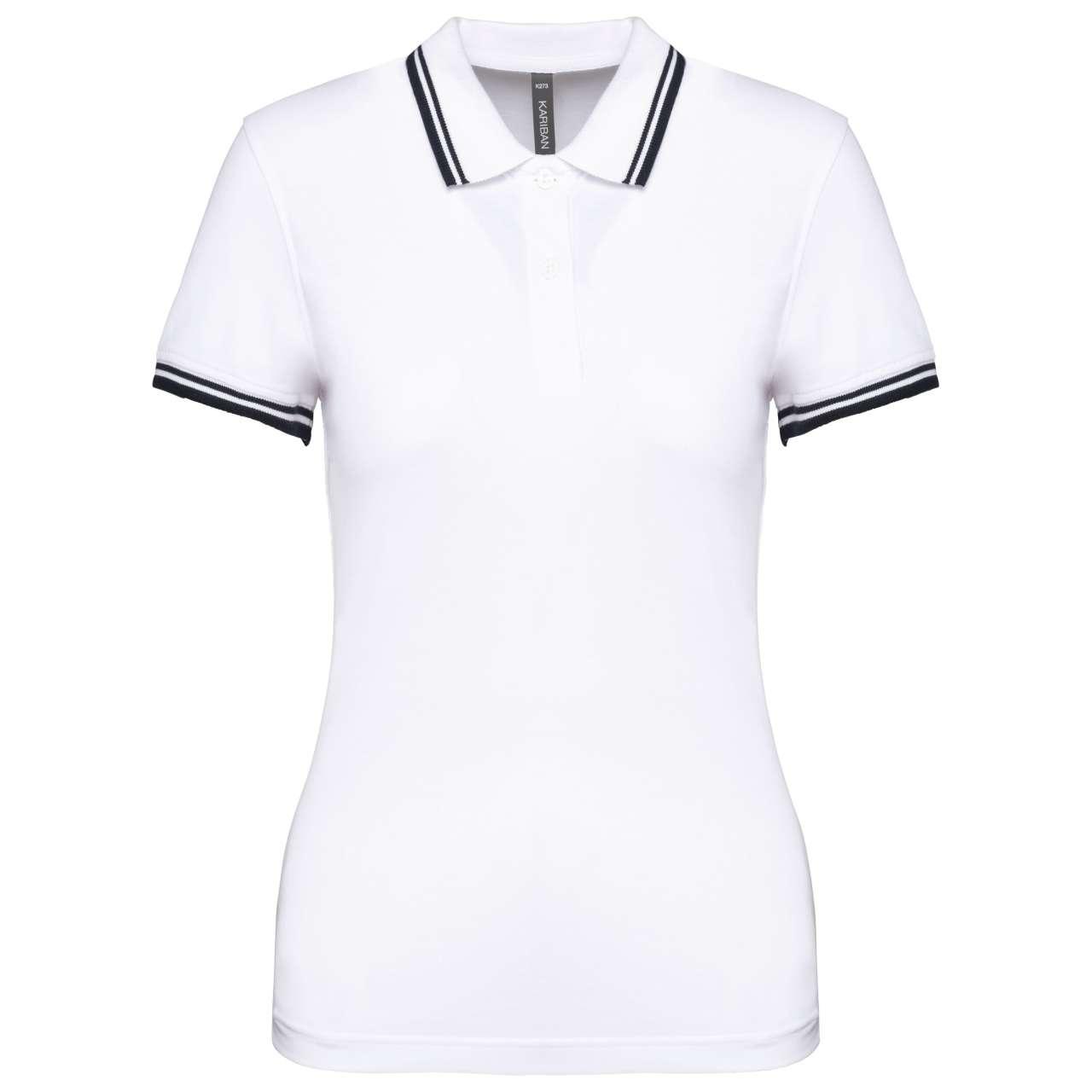 LADIE'S 2 STRIPED SHORT SLEEVED POLOSHIRT