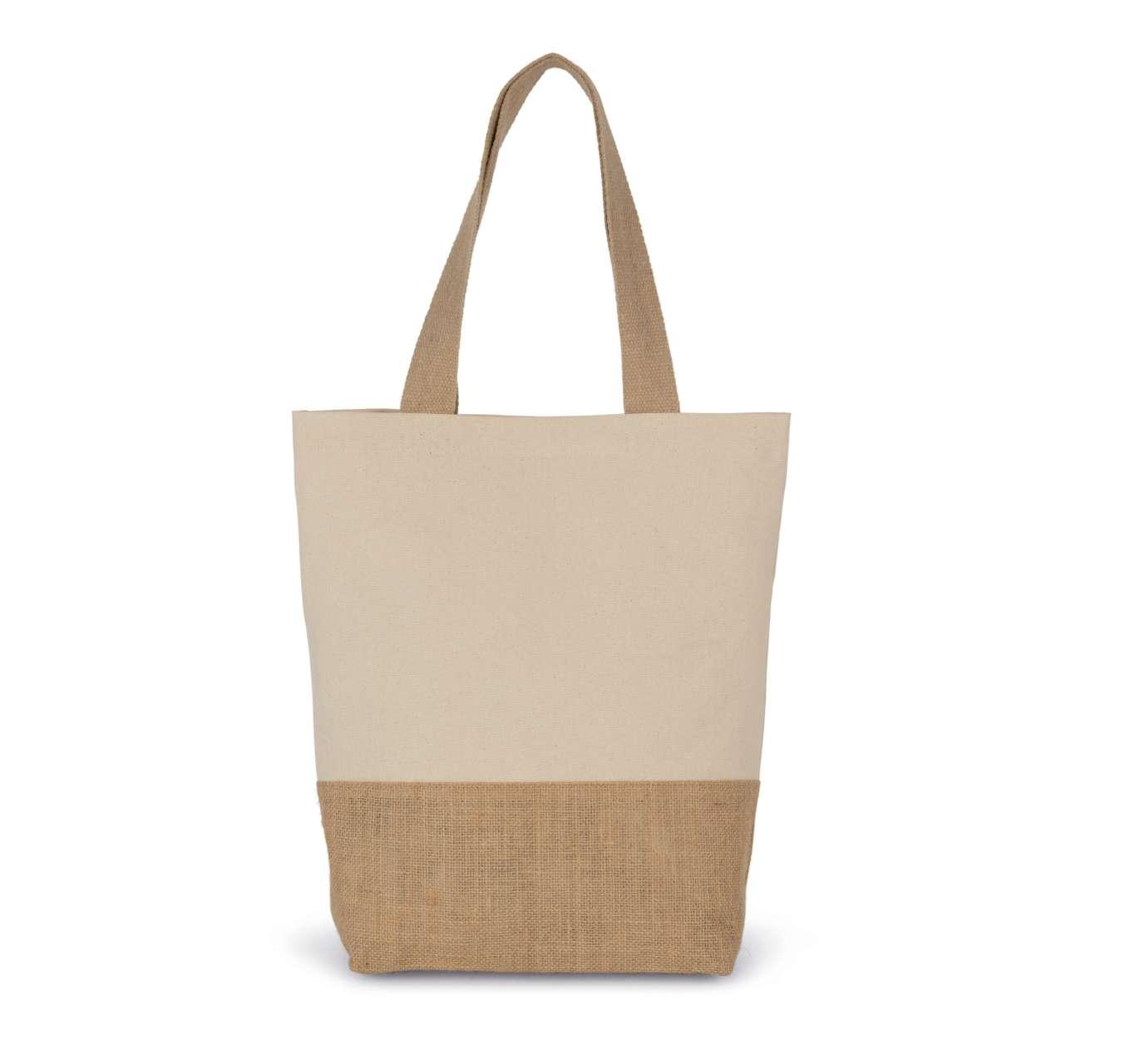 SHOPPING BAG IN COTTON AND BONDED JUTE THREADS