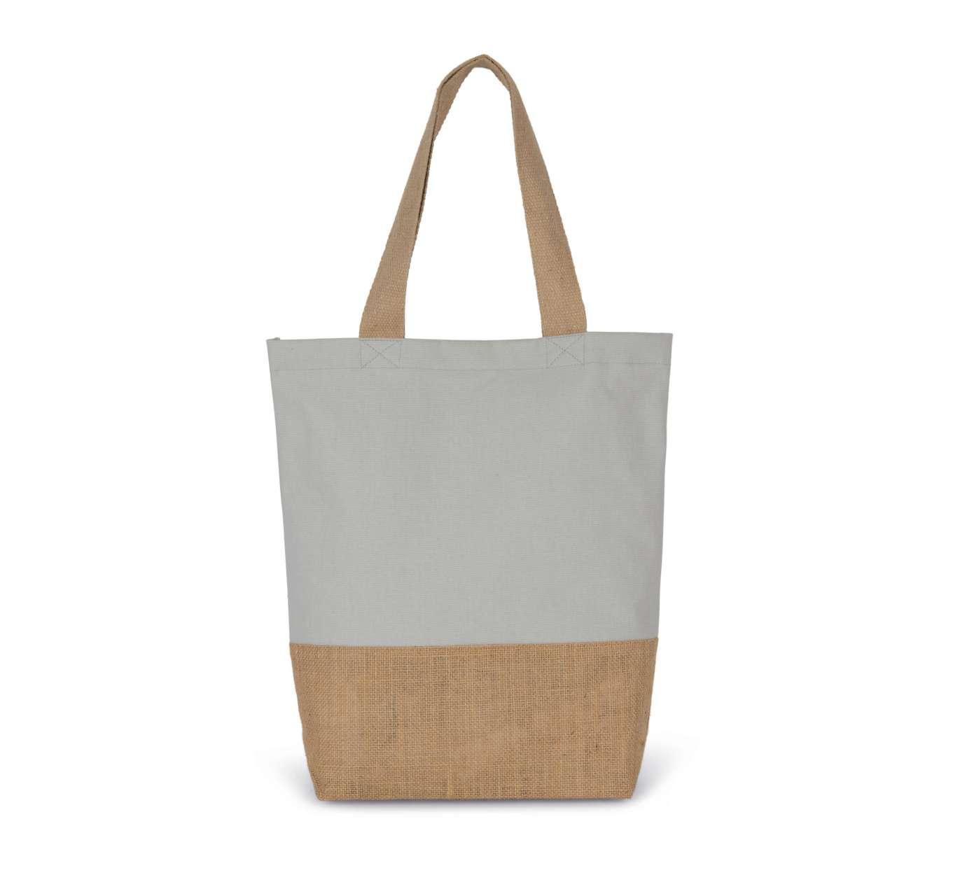 SHOPPING BAG IN COTTON AND BONDED JUTE THREADS