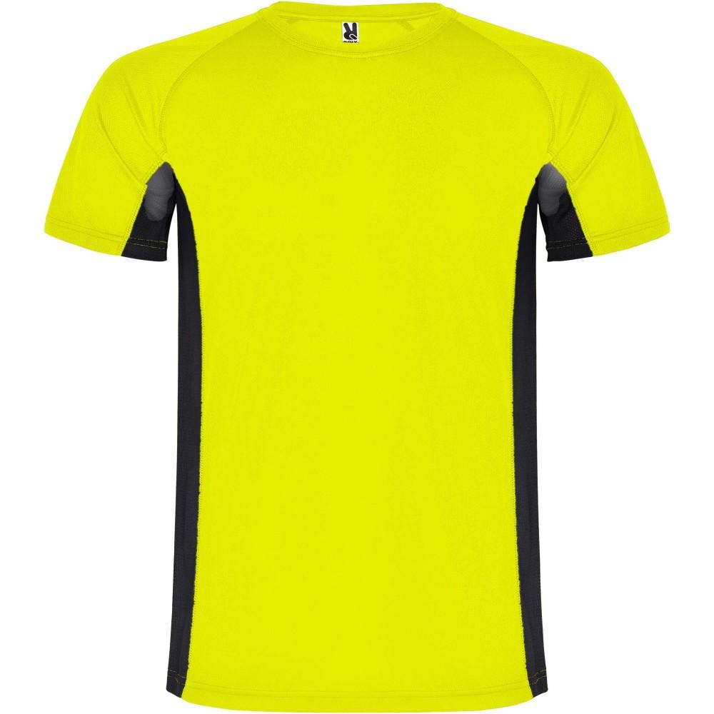 Shanghai rövid ujjú gyerek sportpóló, fluor yellow, solid black, 4