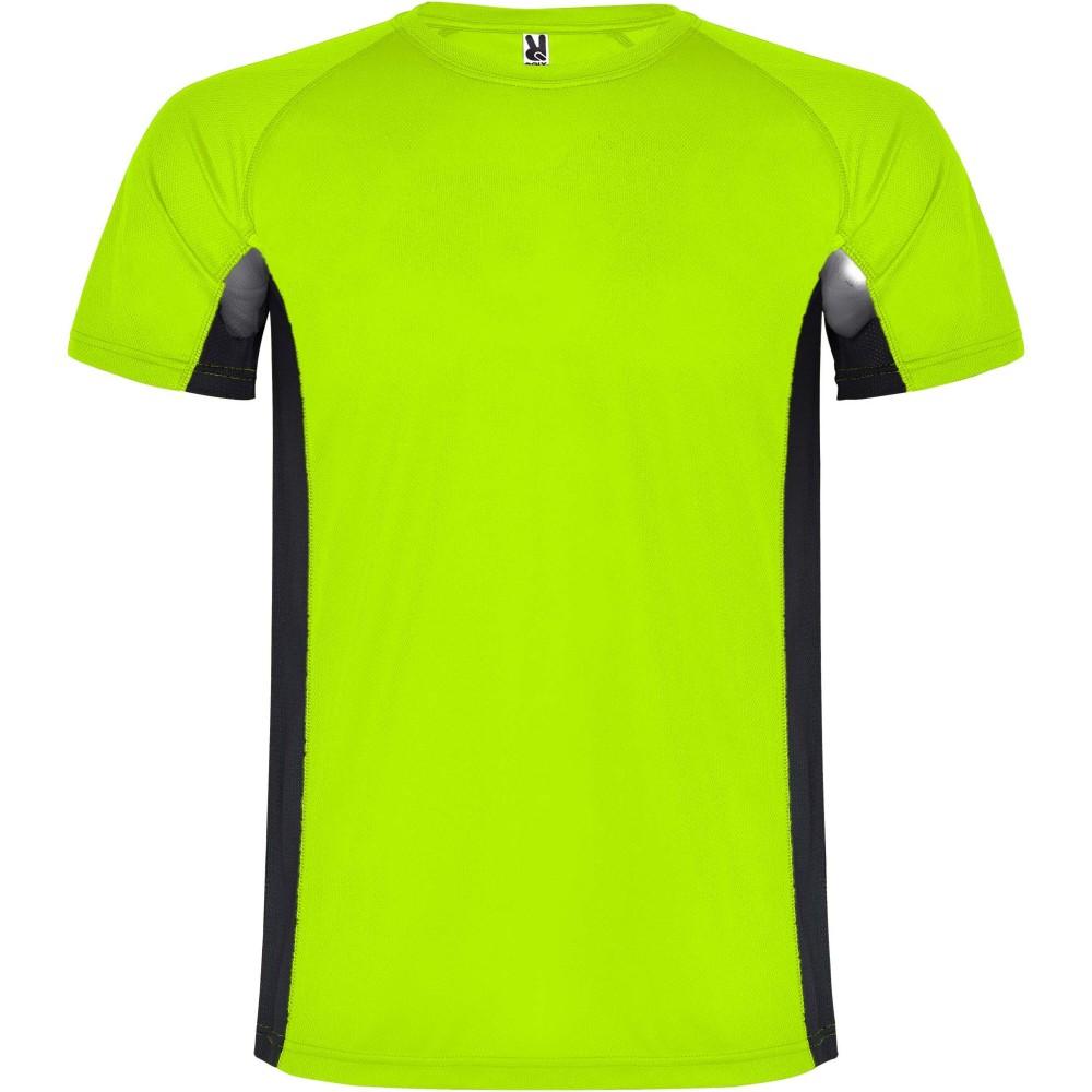 Shanghai rövid ujjú gyerek sportpóló, fluor green, solid black, 4