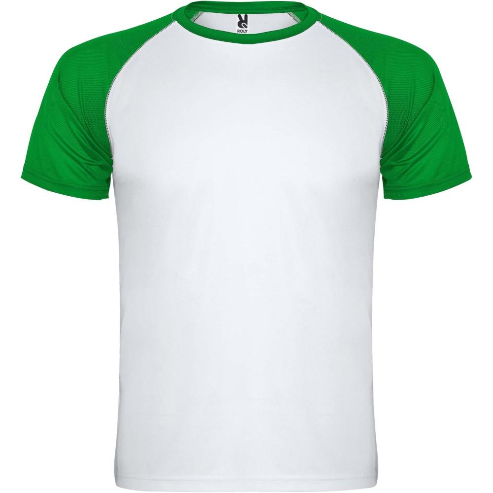 Indianapolis rövid ujjú gyerek sportpóló, white, fern green, 4