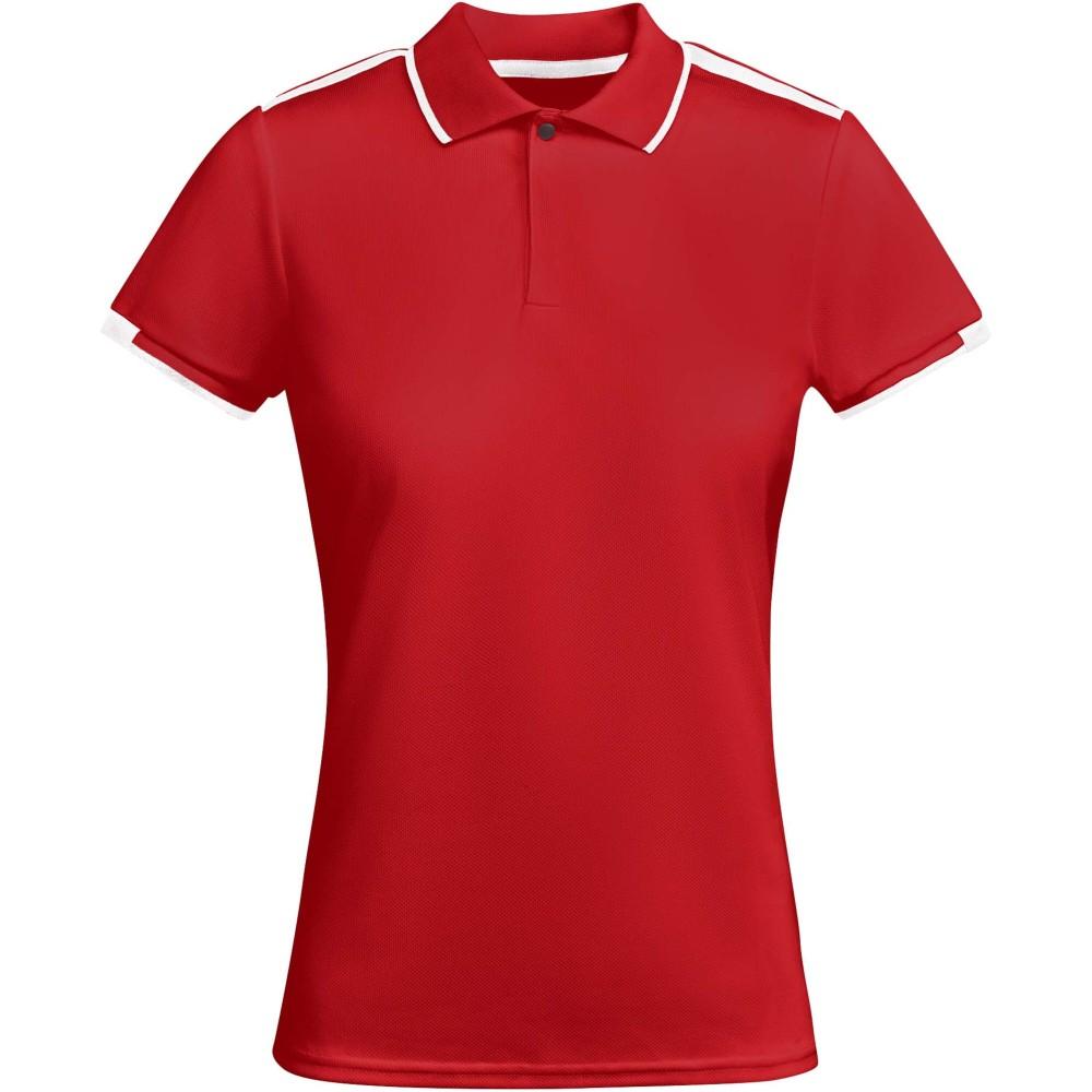 Tamil rövid ujjú női sportpóló, red, white, XL