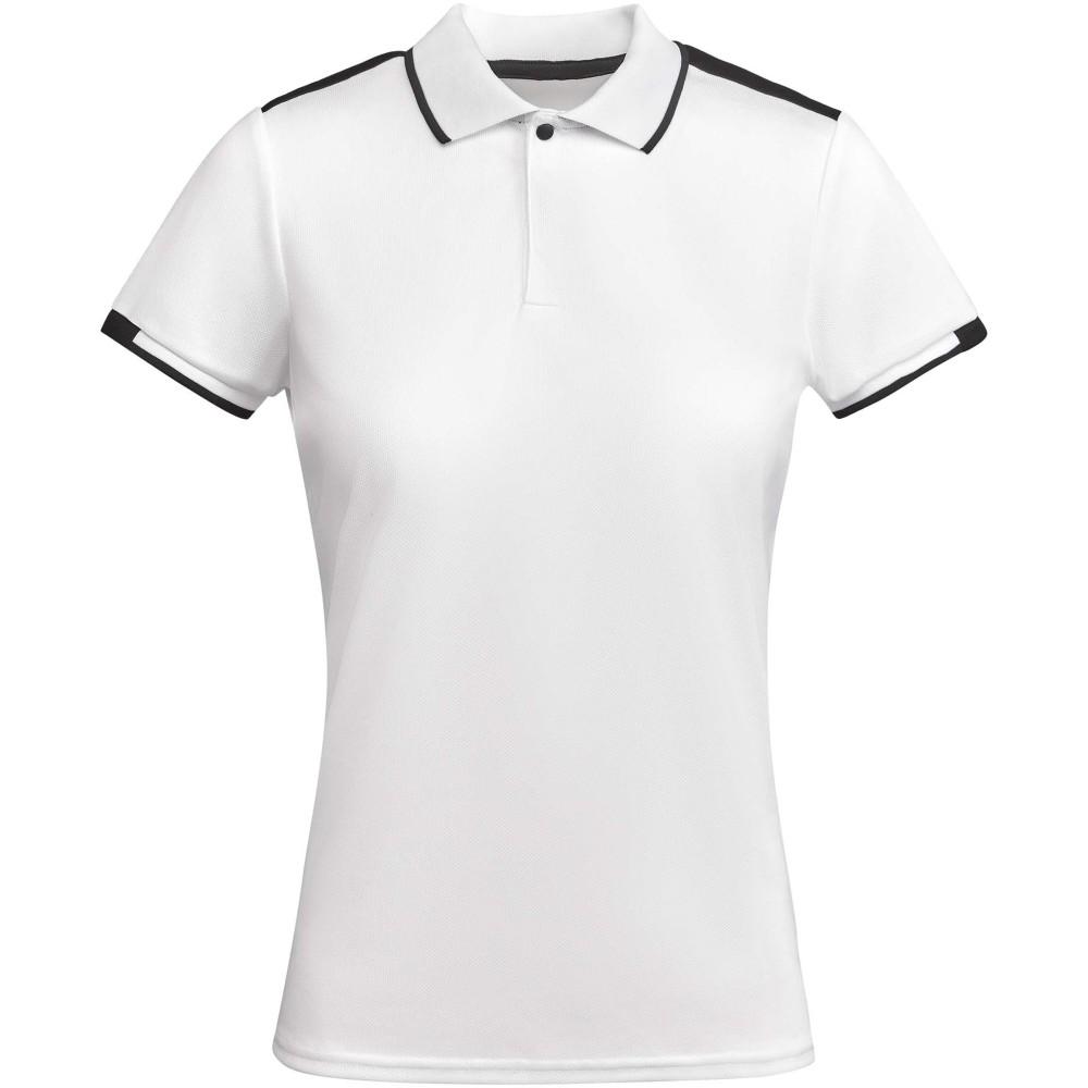 Tamil rövid ujjú női sportpóló, white, solid black, M