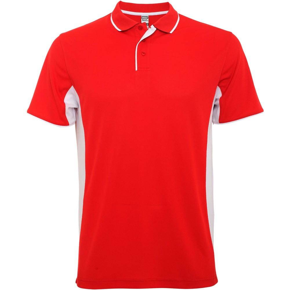 Montmelo rövid ujjú uniszex sportpóló, red, white, 3XL