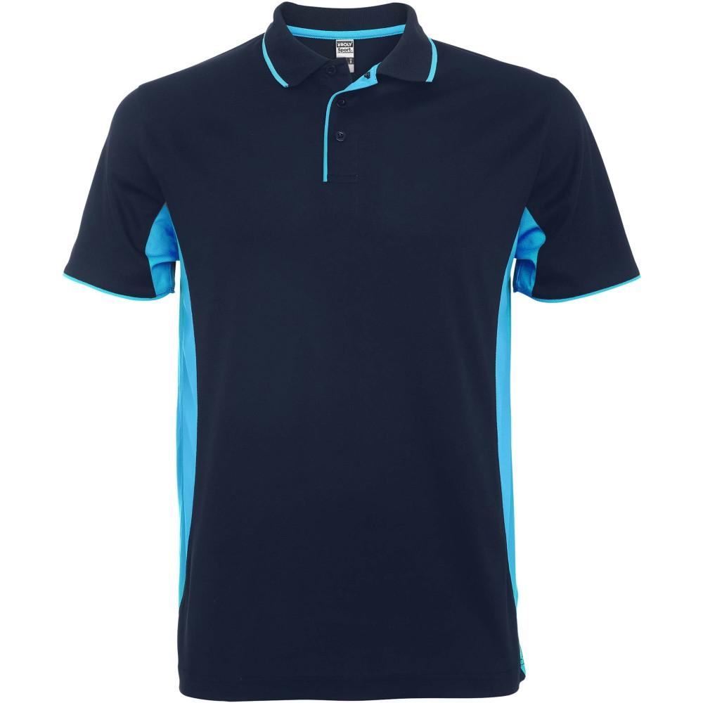 Montmelo rövid ujjú uniszex sportpóló, navy blue, sky blue, S