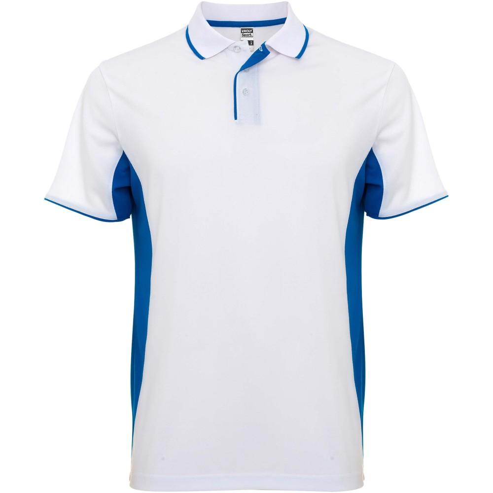 Montmelo rövid ujjú uniszex sportpóló, white, royal blue, S