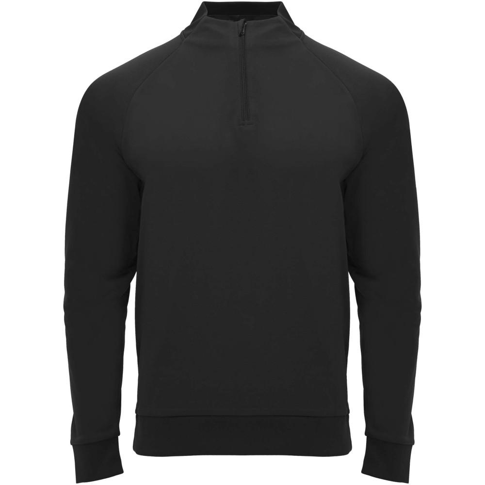 Epiro hosszú ujjú negyed cipzáros uniszex pulóver, solid black, L