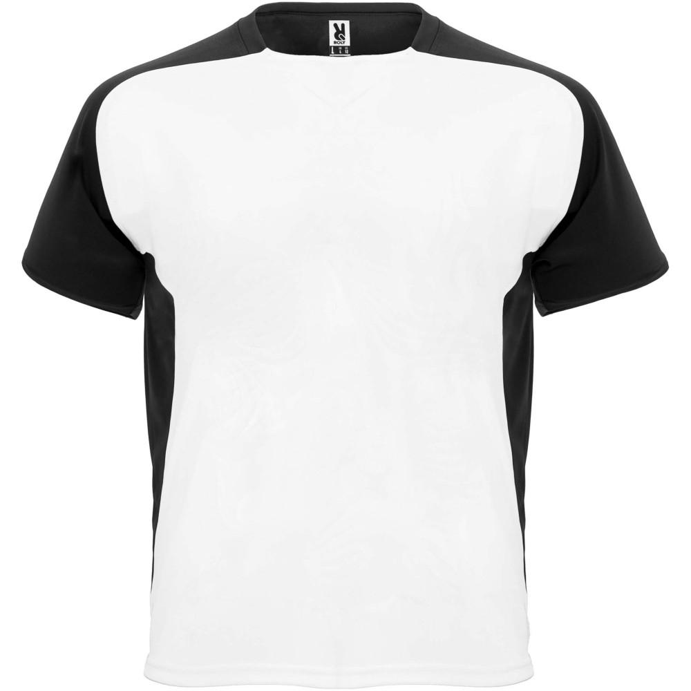 Bugatti rövid ujjú uniszex sportpóló, white, solid black, 2XL