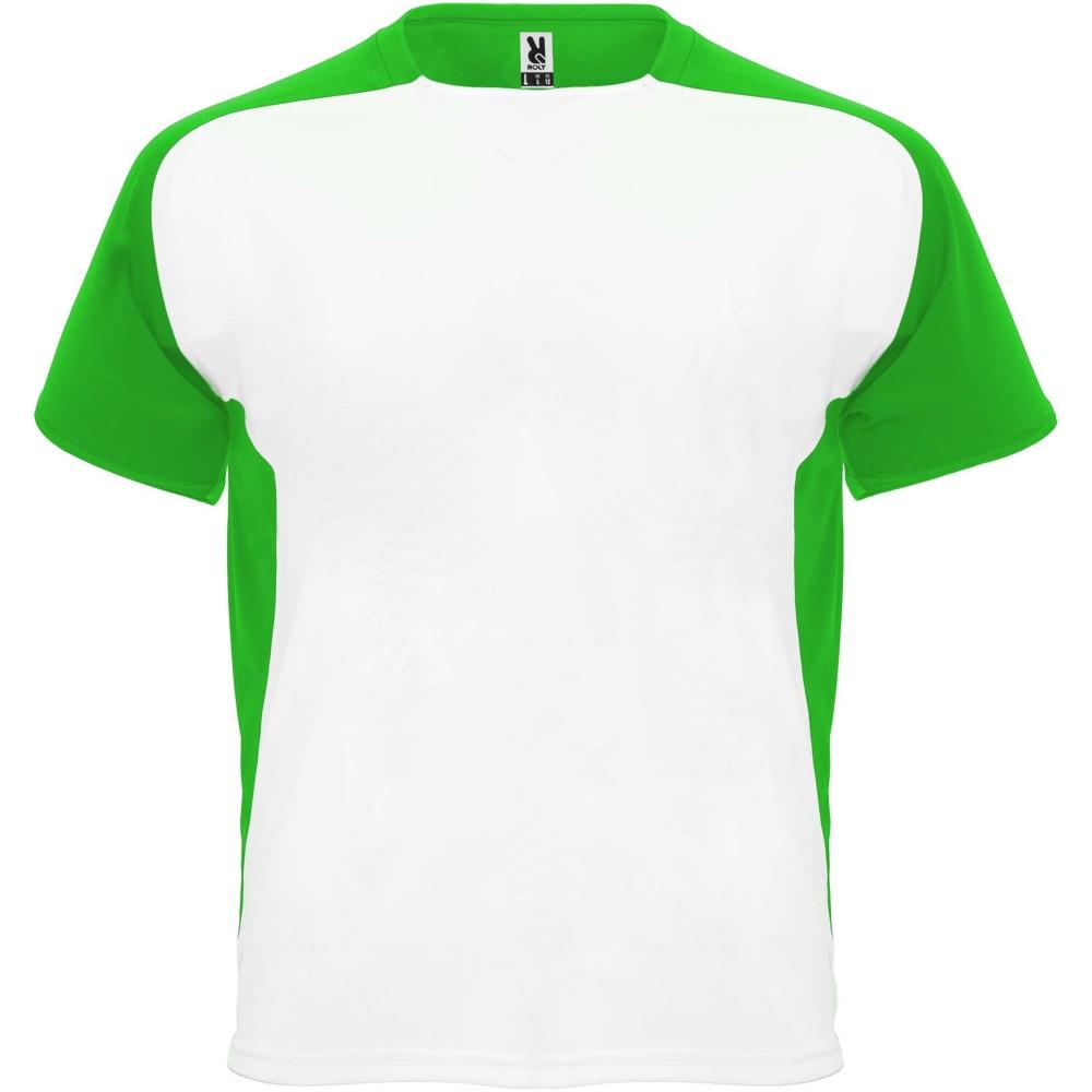 Bugatti rövid ujjú uniszex sportpóló, white, fern green, XL