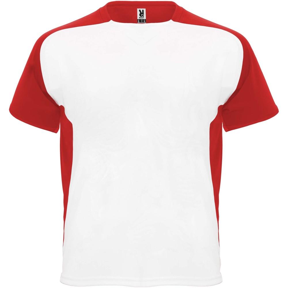 Bugatti rövid ujjú uniszex sportpóló, white, red, XL