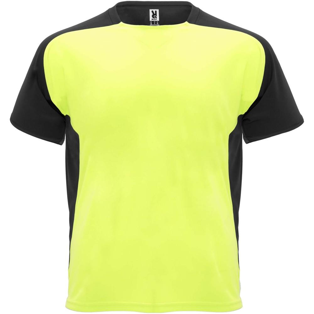 Bugatti rövid ujjú uniszex sportpóló, fluor yellow, solid black, XL