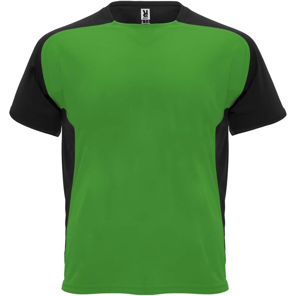 Bugatti rövid ujjú uniszex sportpóló, fern green, solid black, 2XL