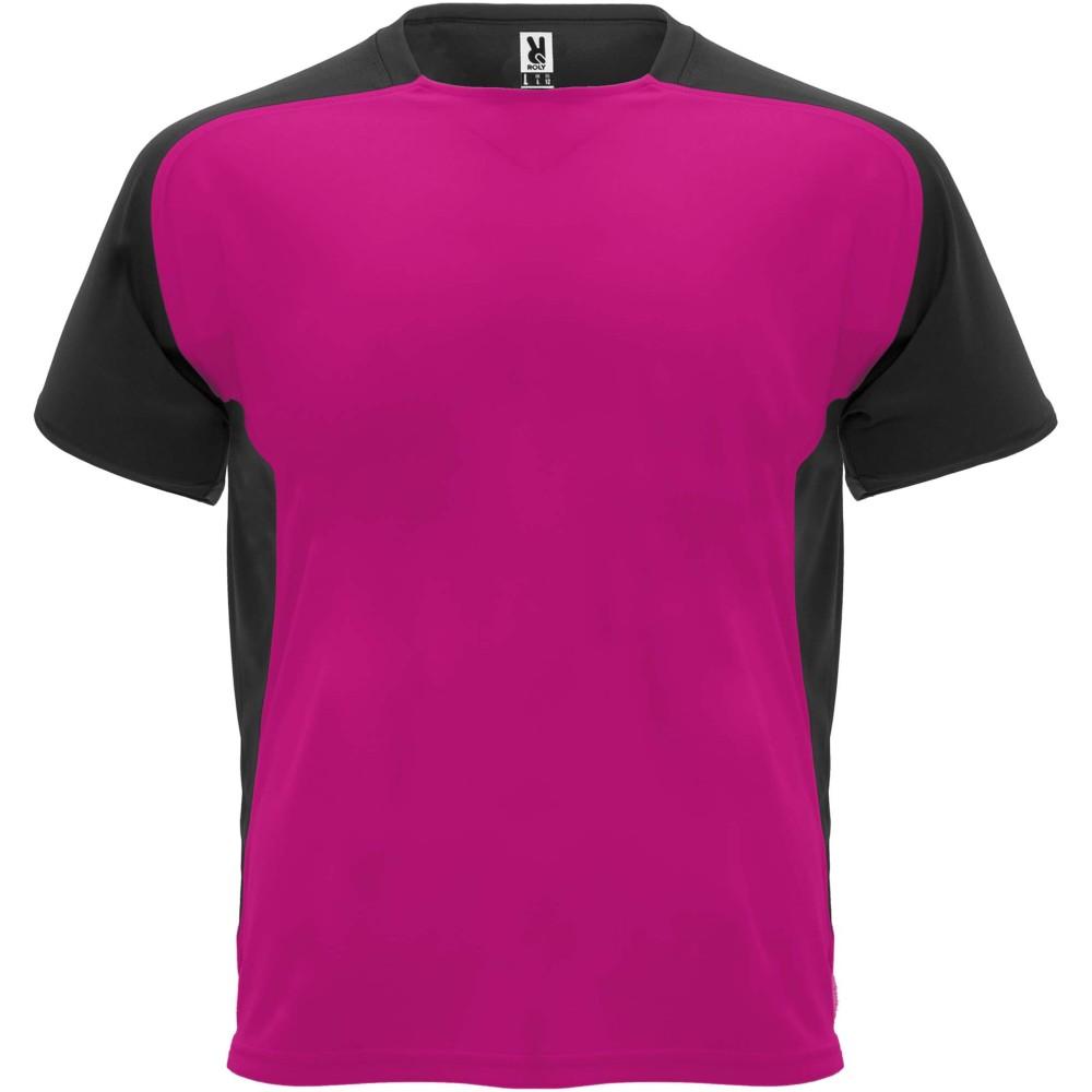 Bugatti rövid ujjú uniszex sportpóló, fuchsia, solid black, M