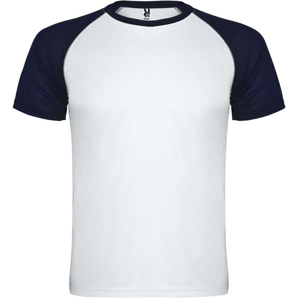 Indianapolis rövid ujjú uniszex sportpóló, white, navy blue, S