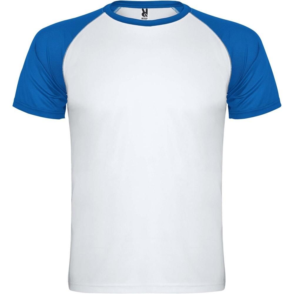 Indianapolis rövid ujjú uniszex sportpóló, white, royal blue, S